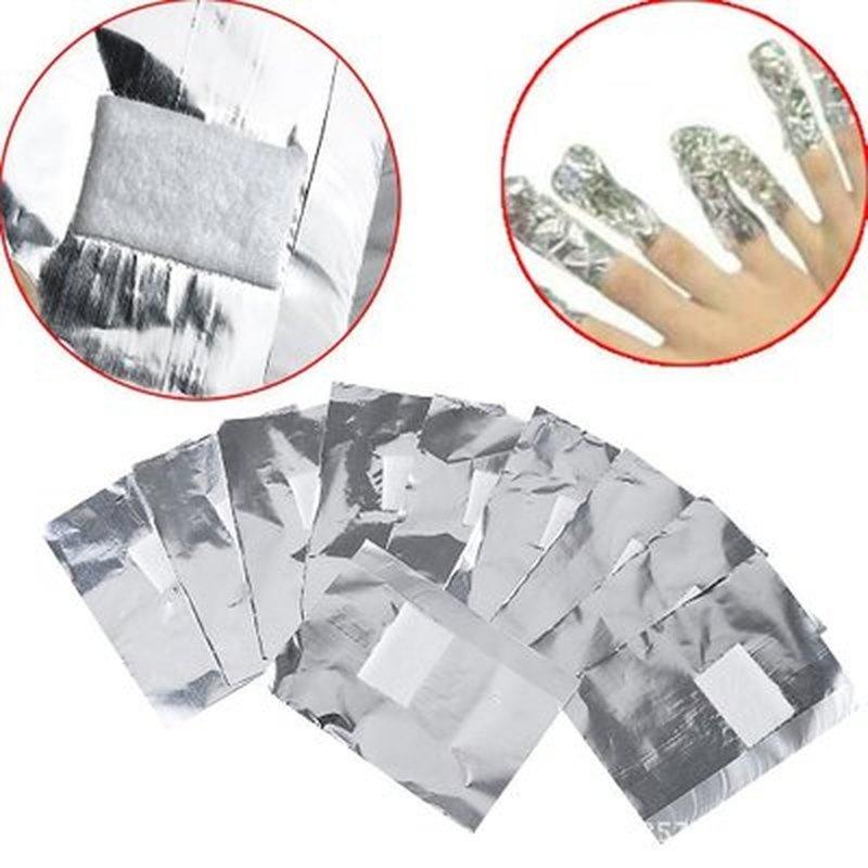 50Pcs/100Pcs Aluminium Foil Nail Art Soak Off Acrylic Gel Polish Nail Removal Wraps Remover Makeup T