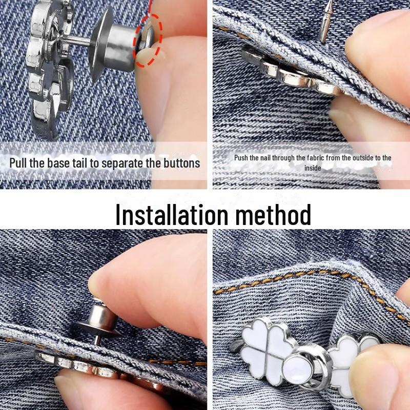 Elastischer Bundverstellungsknopf ohne Nähen für Jeans