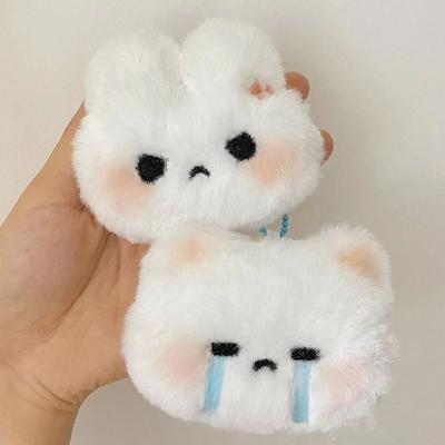 Expression Rabbit Plush Keychain Kawaii Doll Pendant Backpack Hanging Decoration Car Key Accessories For Girls Gift