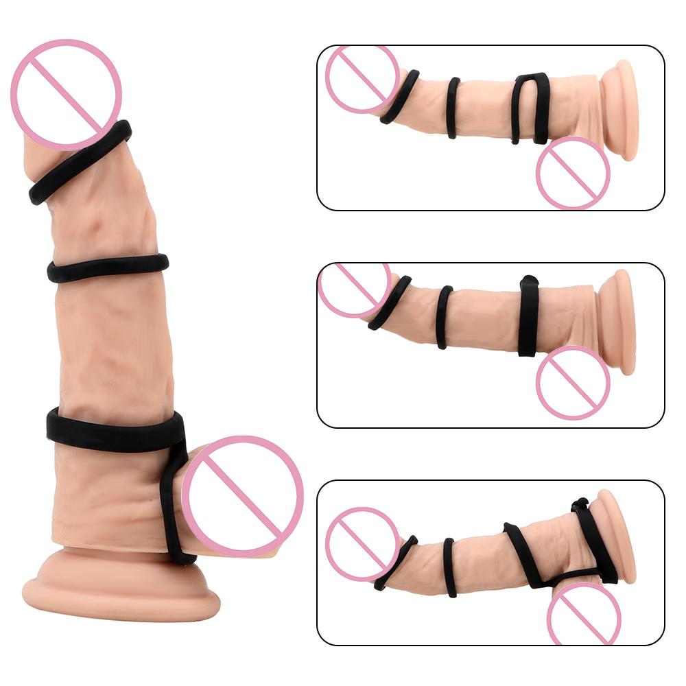 Chastity Cage Silicone Penis Enlargement Penis Rings Sex Products Delay Ejaculation Cock Rings Sex Toys for Man