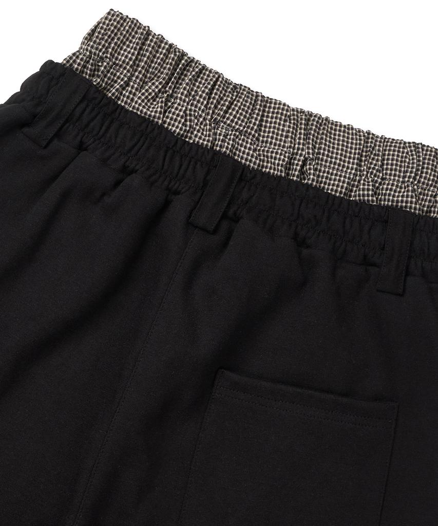 EASY NO EASY Boxer Layered Bermuda Sweatpants - Black
