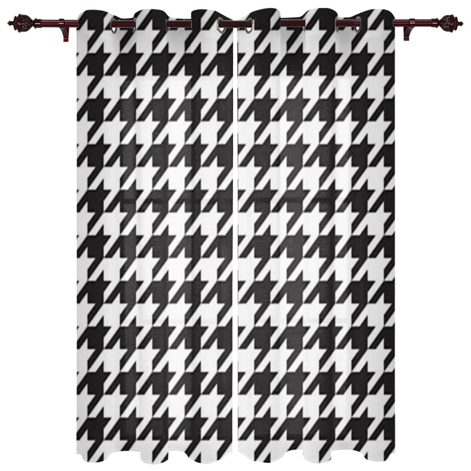 Абстрактные геометрические черно-белые оконные занавески для детской комнаты — фото 9