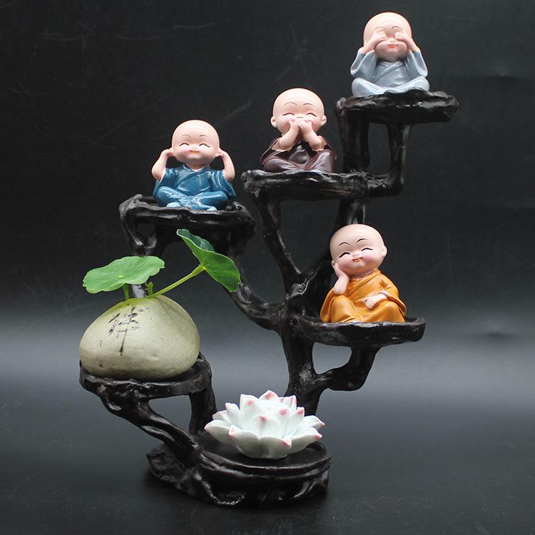 Zen Monk Figurine Ornament for Home Decor - Perfect for Living Room, Office, or Gift Displays