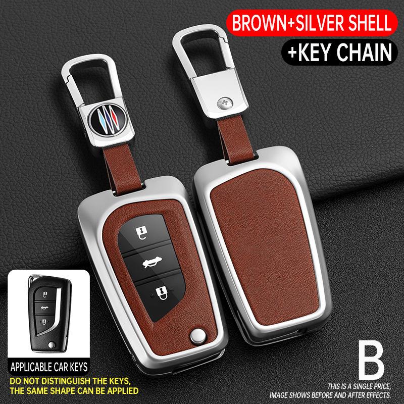 Folding Key Case for Toyota Reiz, Corolla, Levin, RAV4, and Highlander - Protective Cover & Buckle
