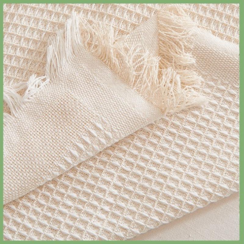 Ins Cream Style Cozy Cotton Yarn Sofa Throw Machine Washable All-Season Full Coverage Sofa Cover Multi-Purpose Camping Blanket Universal Sofa Mat