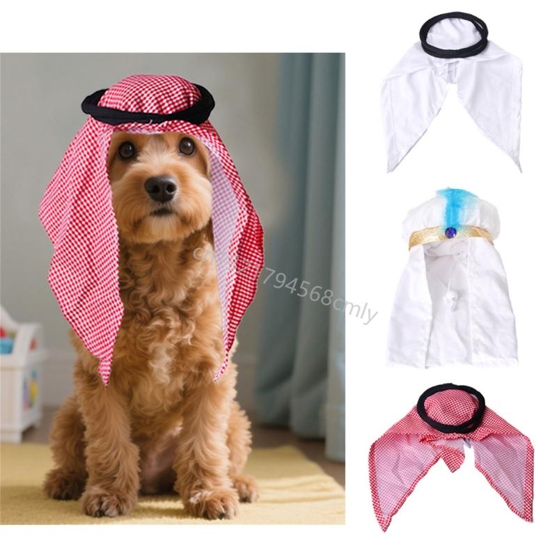 Kreatives Rollenspiel Haustier Arabischer Hut Kopftuch Für Kätzchen Und Kleine Hunde Für Foto-Requisiten Und Feier 6XDE