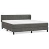 3127500 vidaXL Lit à sommier tapissier et matelas Gris foncé 160x200cm Velours