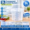 5L Transparent PP Food-Grade Sealed Bucket with Scale