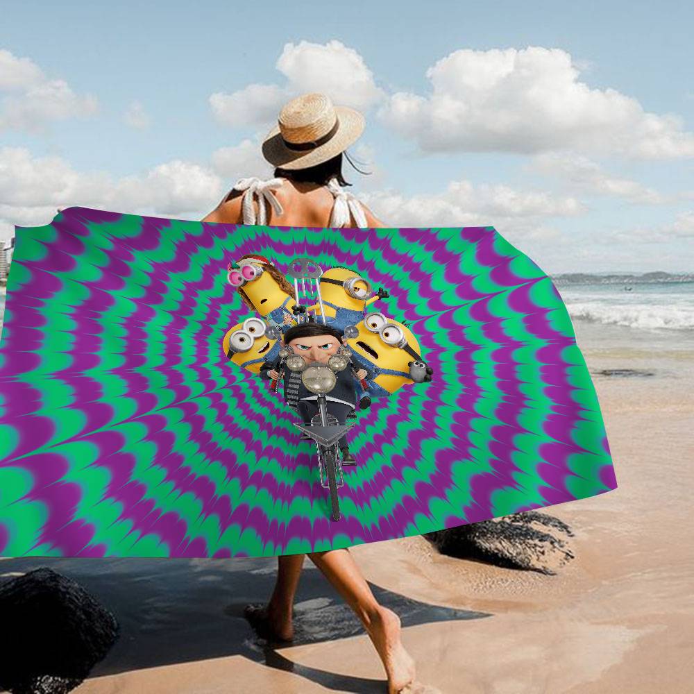 Classic Movie M-Minion Microfiber Printed Beach Towel Mountain Climbing Yoga Beach Swimming Running Absorbent Soft Towel