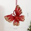 Burgundy Clear Acrylic Christmas Tree Ornament Wine Red & Gold Glitter Hanging Pendant