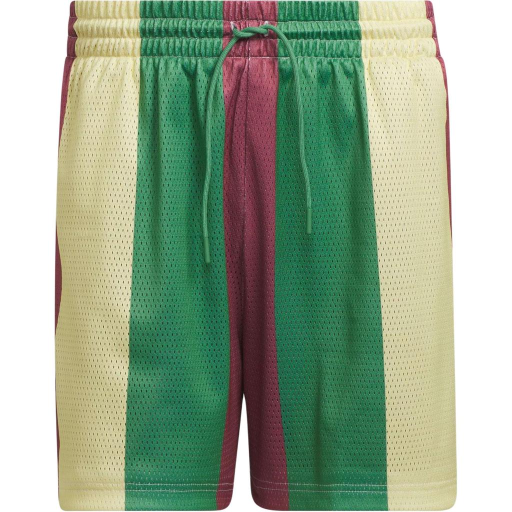 Adidas Originals Allover Print Series Logo Color Block Striped Comfortable Lace-Up Mid-Rise Sports Shorts Unisex Shorts Deep-Pink IY7393