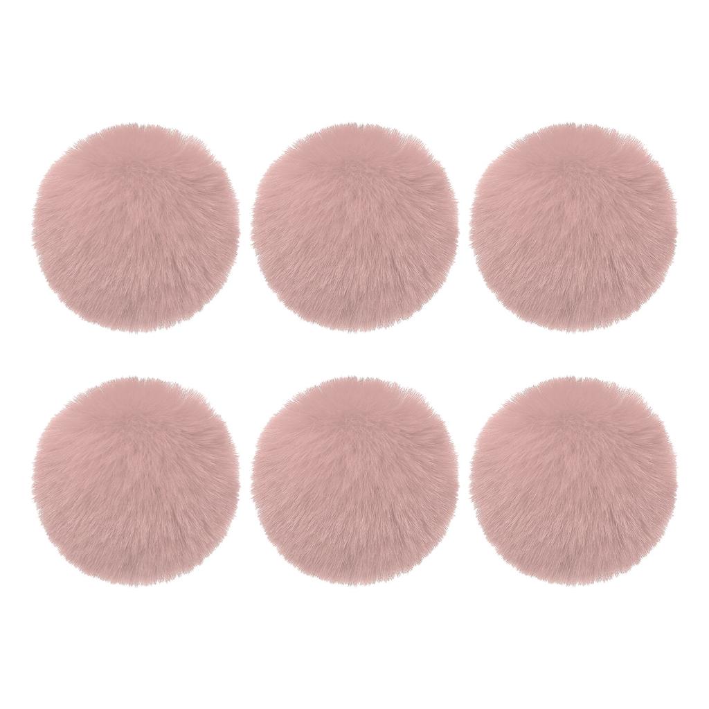 Faux Fur Pom Poms for Hats 6Pcs Fluffy Soft Fur Poms Balls with Elastic Loop for Keychain Knitting Hats DIY Gloves Bag Christmas