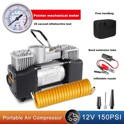 12 V 150 PSI Hochleistungs-Reifenfüller, elektrischer Auto-Reifenfüller, tragbarer Luftkompressor mit Manometer, elektrische Auto-Luftpumpe