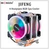 IWONGOU X99 Processor Cooler Am4 4 Heatpipes Radiator IWONGOU 4Pin PWM Cooling CPU 90mm RGB Fan for Intel Lga 2011/1366/1700/AMD