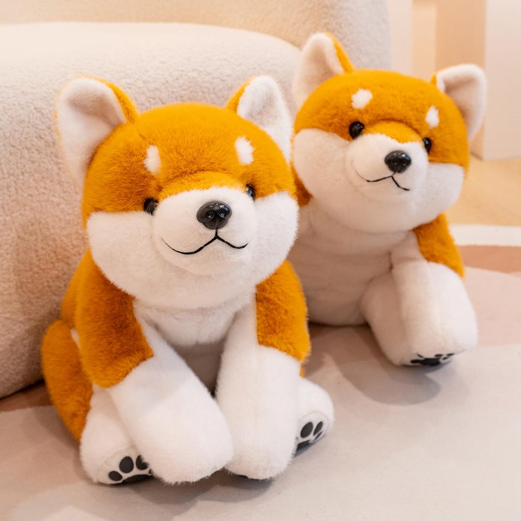 Wholesale Holiday Gifts Anime Shiba Inu Dog Plush Toy Soft Stuffed Lying Puppy Cartoon Throw Pillow Bed Nap Cushion Gift