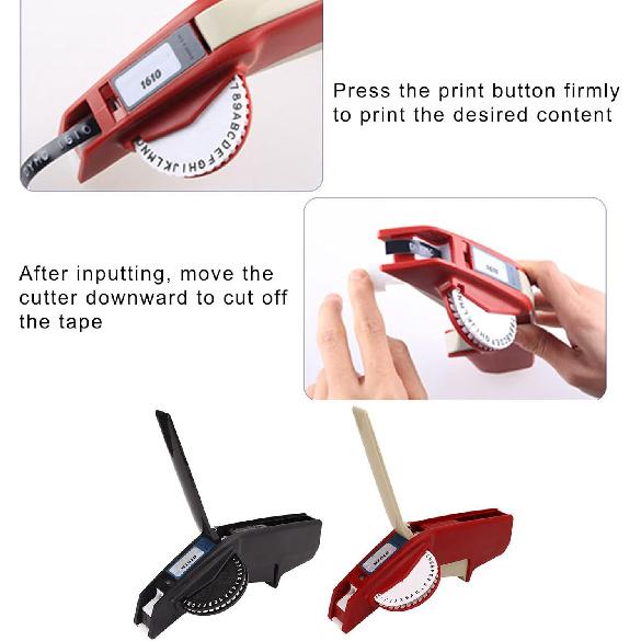 Asixxsix Embossing Label Maker, Handheld Label Maker Machine with 2 Color Tapes One Hand Protable Manual 3D Embossing Printer Labeler Machine for DIY