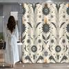 Monochrome floral shower curtain - elegant black and white floral pattern wall hanging, used for decoration in living rooms