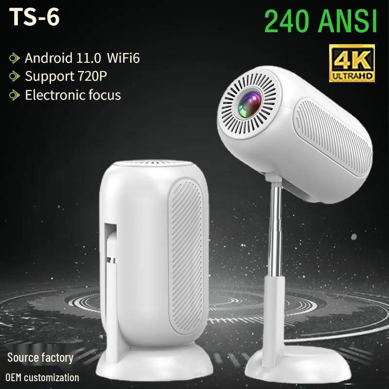 

2025TS-6 Home Theater & Office Portable Projector with Electric Focusing and Cloud Mount Screen Casting US Plug
