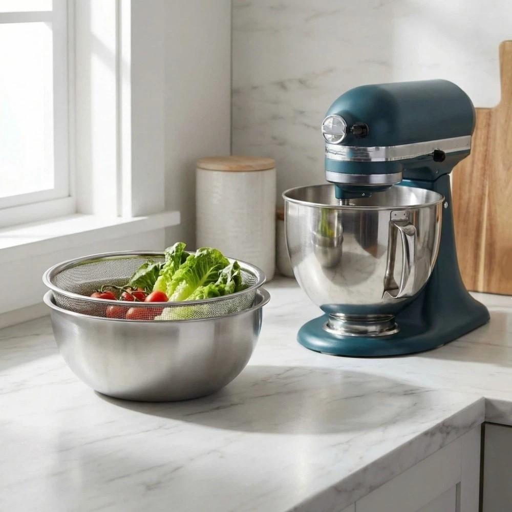 Mesh Fruit Vegetable Washing Bowl Double Layer Vegetable Fruit Strainer  Household