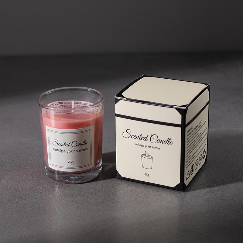 Colorful Soy Wax Aromatherapy Candle with Long-Lasting Fragrance in Transparent Cup for Bedroom and Home Use