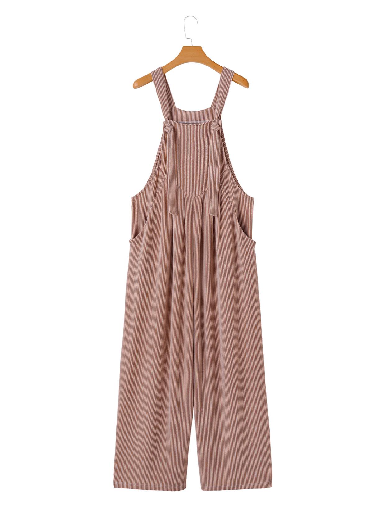 

Осенний однотонный комбинезон с прямыми брюками длиной девять точек для женщин - Европейский и американский свободный, простой, универсальный стиль XL розовый