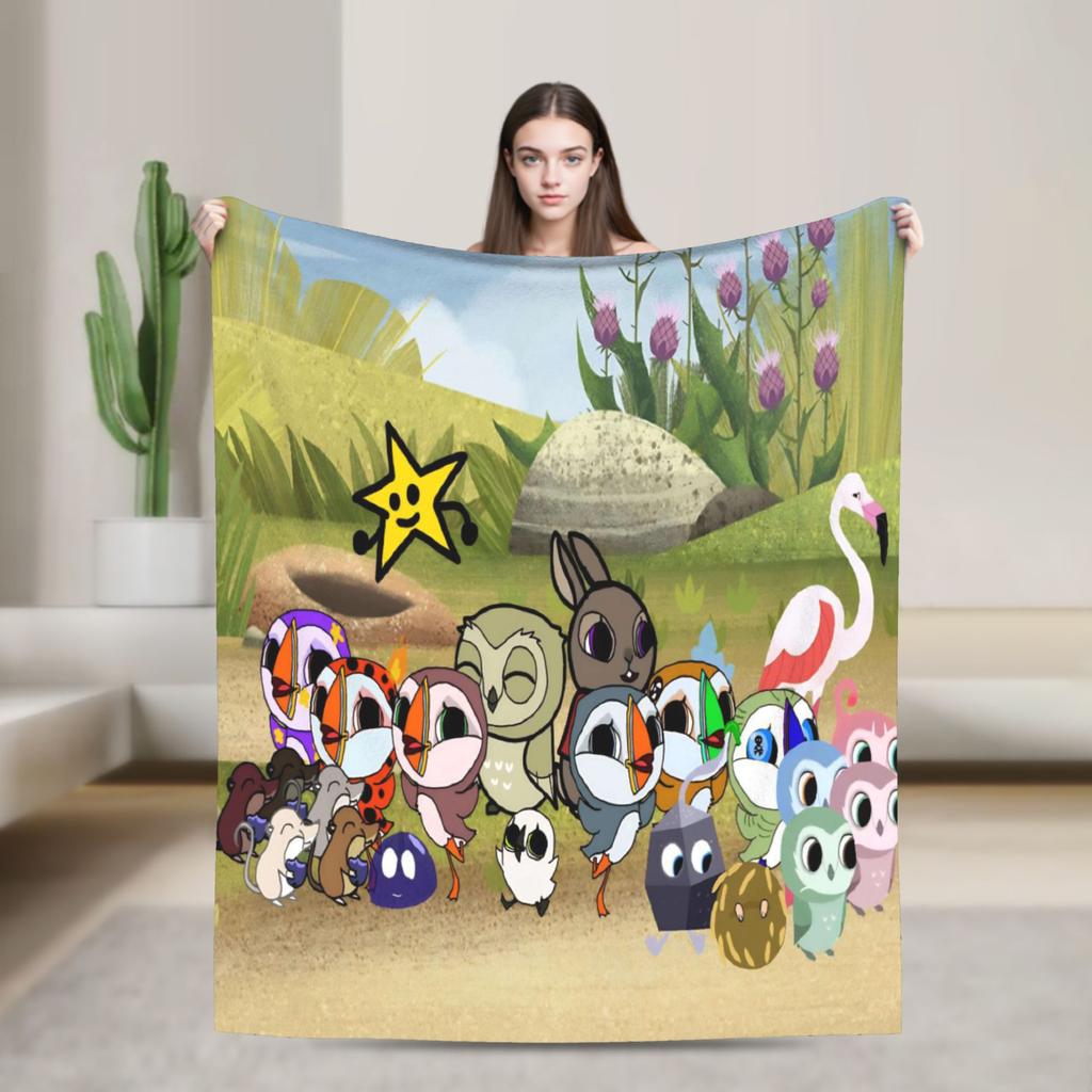 Puffins Rocks Plush Blankets Students Flannel Throw Blanket For Home Decor Soft Warm Design Quality Bedspread Birthday Present