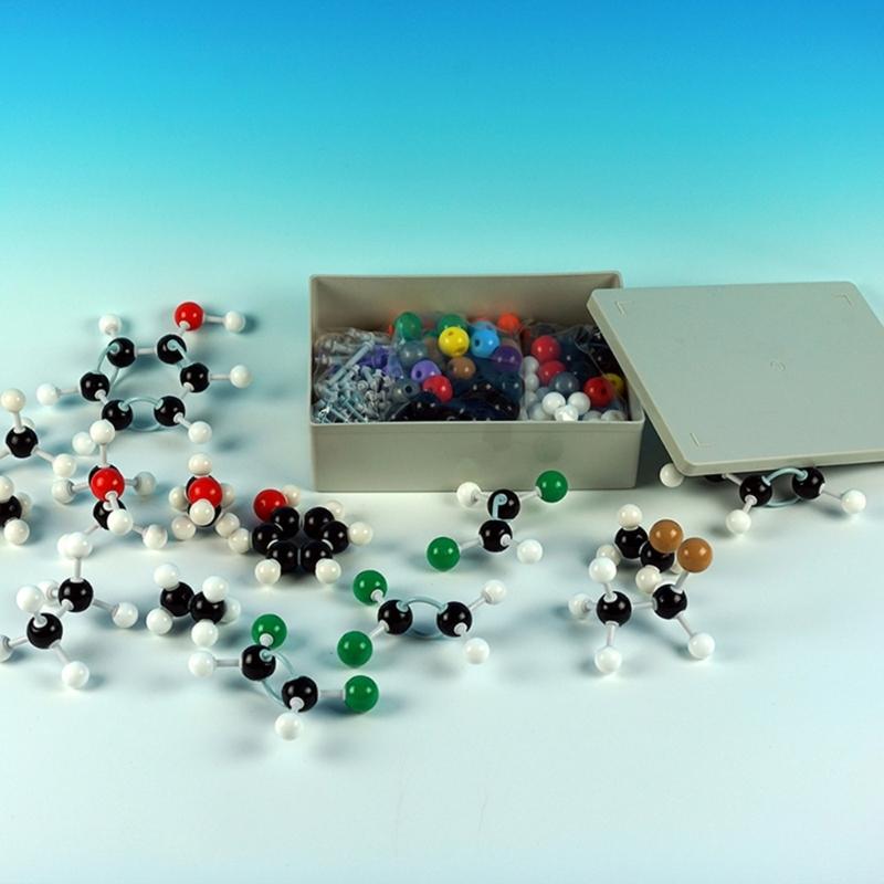 444 Pcs Chemistry Molecular Model Kit Molecular Model Set for Inorganic & Organic Chemistry with Atoms Links and 1 Tool
