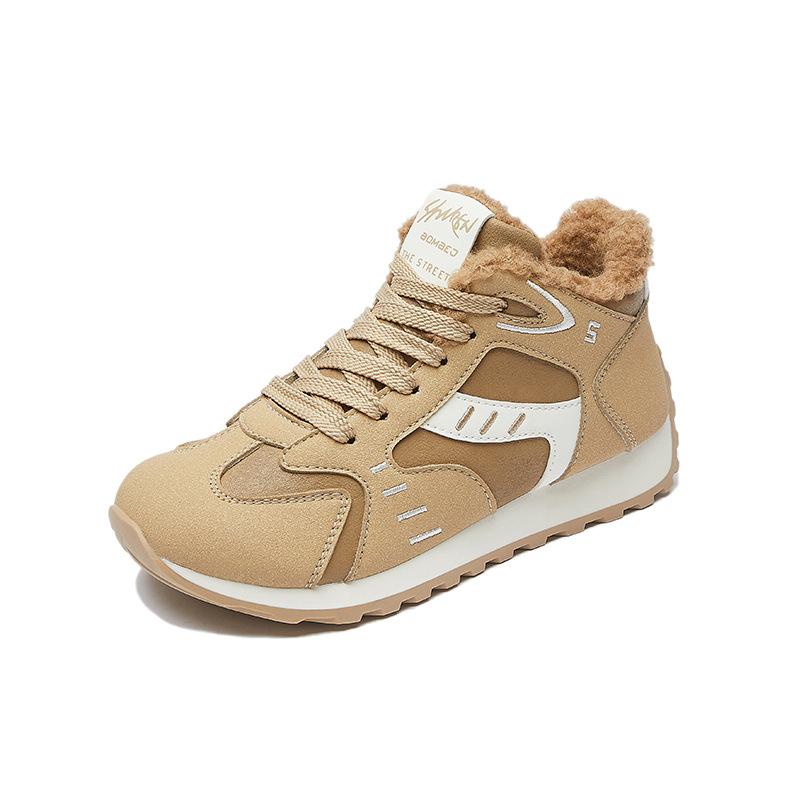 Winter new velvet high-top dad shoes for women ins students platform casual cotton shoes HL
