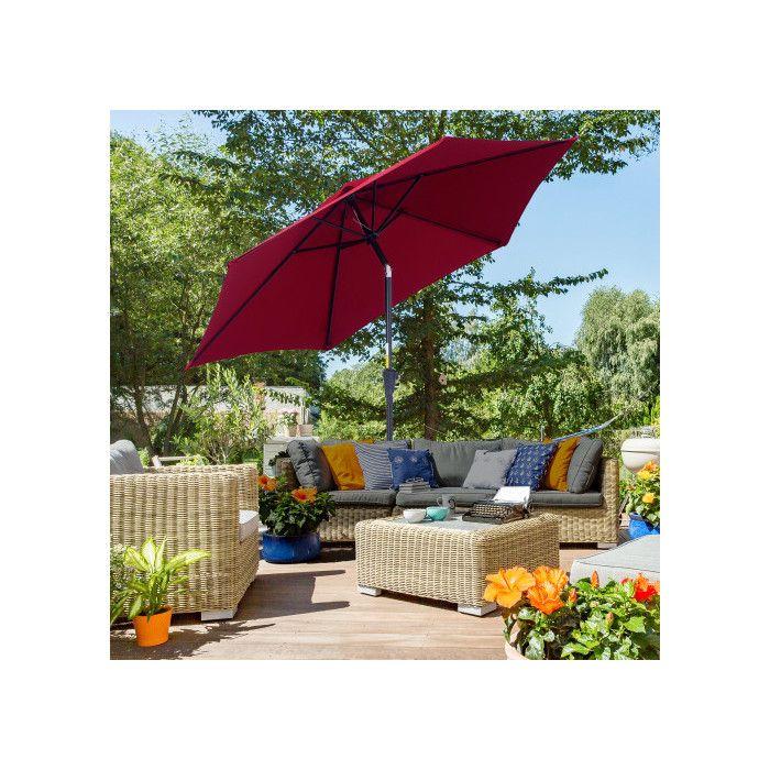 Parasol de marché - MUVOE - Ø 2,6 m - Aluminium - Polyester 180 g/m² - Résistant aux intempéries