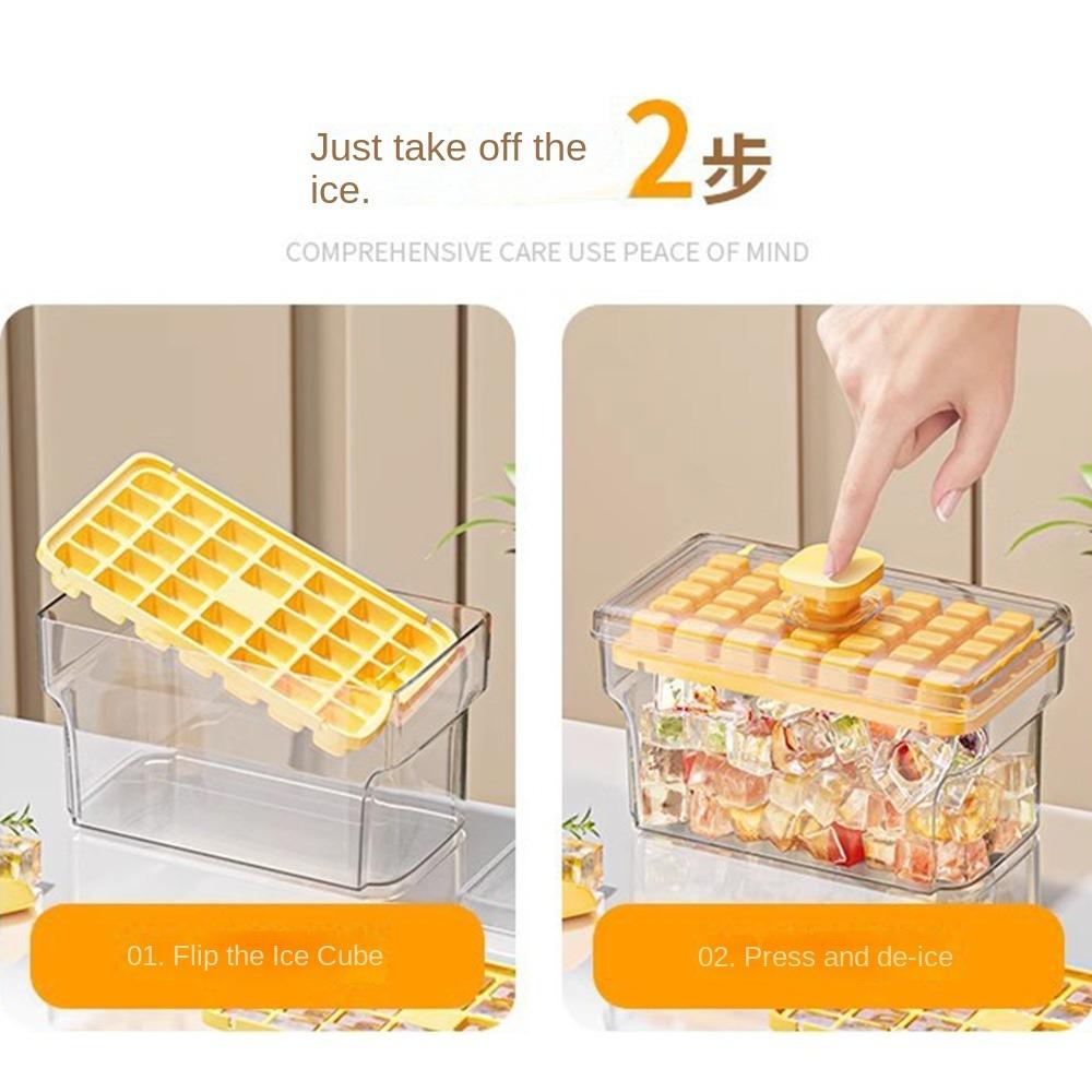 New 34/68 Compartments Ice Cube Mould Press Type With Lid Home Ice Box Ice Tool Ice Compartment Boxs Gifts