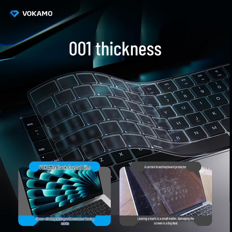 VOKAMO Ultra-Thin Waterproof Keyboard Cover for Apple MacBook