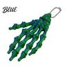 Skeleton Hand Charm Keychain with Hanging Chain 3D Printed Ornament Movable Keychain Joint Design Skull Palm Stress Relief Toy for Halloween
