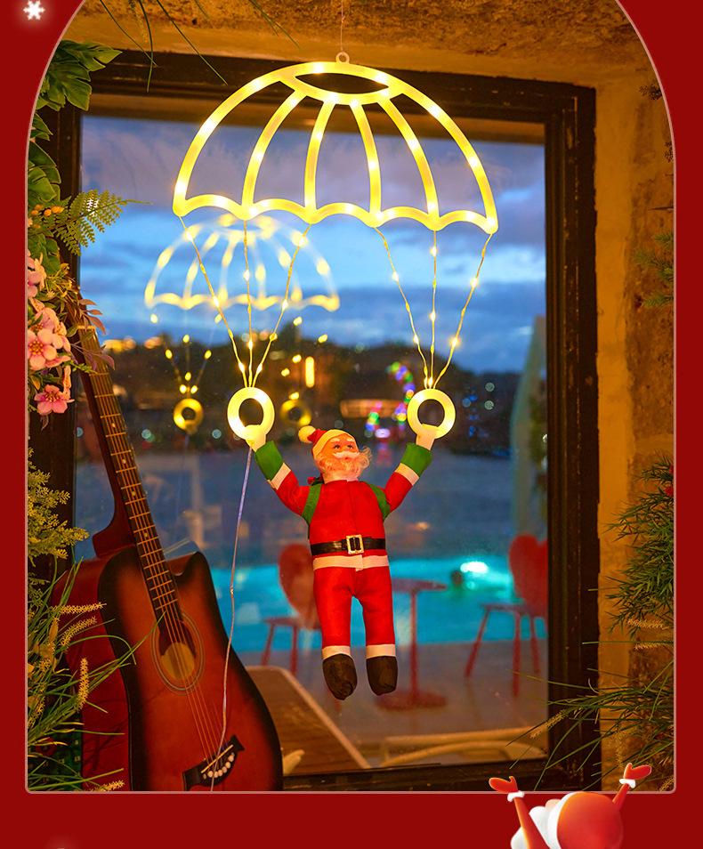Santa Parachute LED Christmas Window Ornaments