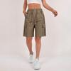 Damen High Waist Lässige Lockere Sportshorts mit Mehreren Taschen