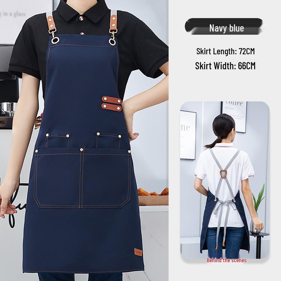 Waterproof Oil-Proof Canvas Apron for Coffee Shop and Kitchen Use