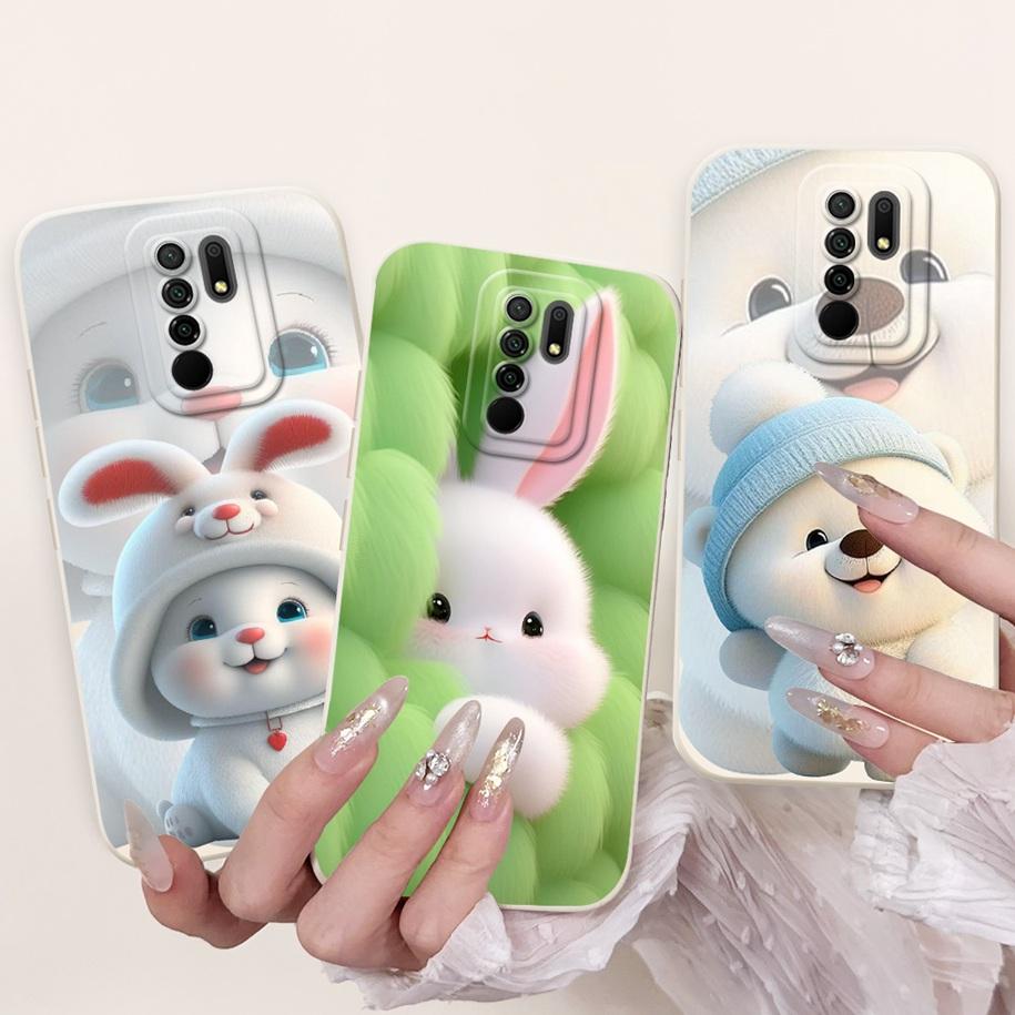 For Xiaomi Redmi 9 Case Lovely Panda Rabbit Cartoon Soft Liquid Silicone Shockproof Cover For Xiaomi Redmi 9 Prime Redmi9 Fundas