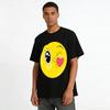 Cute Wink Blowing Kiss Heart Smile Face Print Casual T-Shirt Unisex Loose Comfortable Daily Top Pure cotton T-shirt