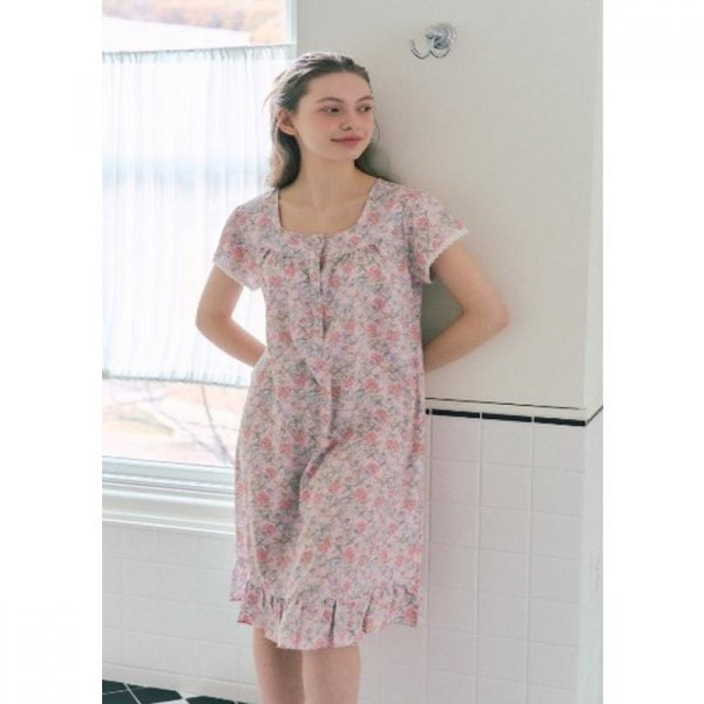 VenuS Women S Pleated paStel Floral Loungewear dreSS vevS114l minted/85