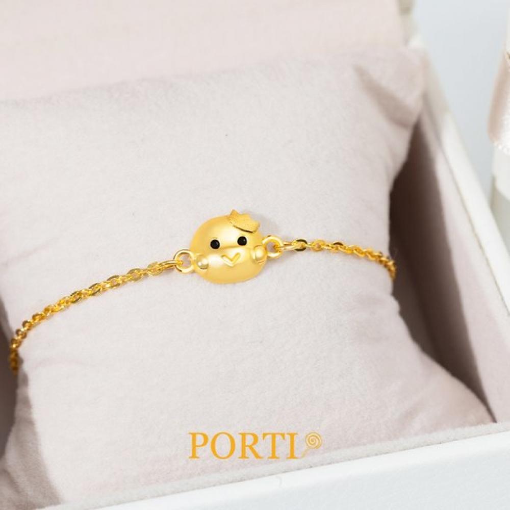 Porti 24k Gold 1.875g Snake Crown Chain Bracelet