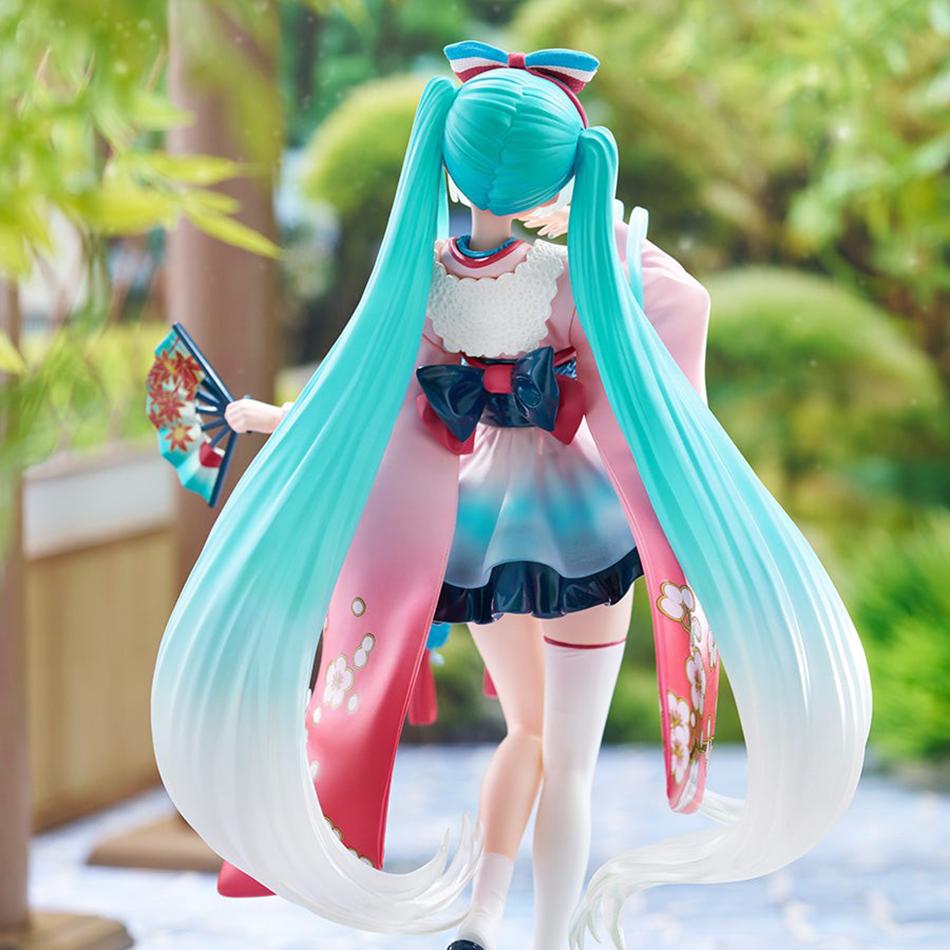 New Hatsune Miku Anime Figure Toys Neo Tokyo Series Kimono MIKU Kawaii Cartoon PVC Action Figurine Model Dolls Birthdays Gift