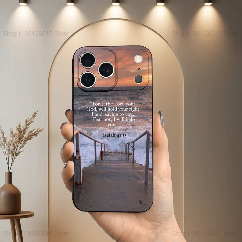 

Believe Art Lsaiah 43-19 Case For iPhone 15,16,12,14,17,13,11,Plus,Pro Max,8,7,XR,SE,XS,X,Mini,Soft Silicone Black iPhone13PROMAX