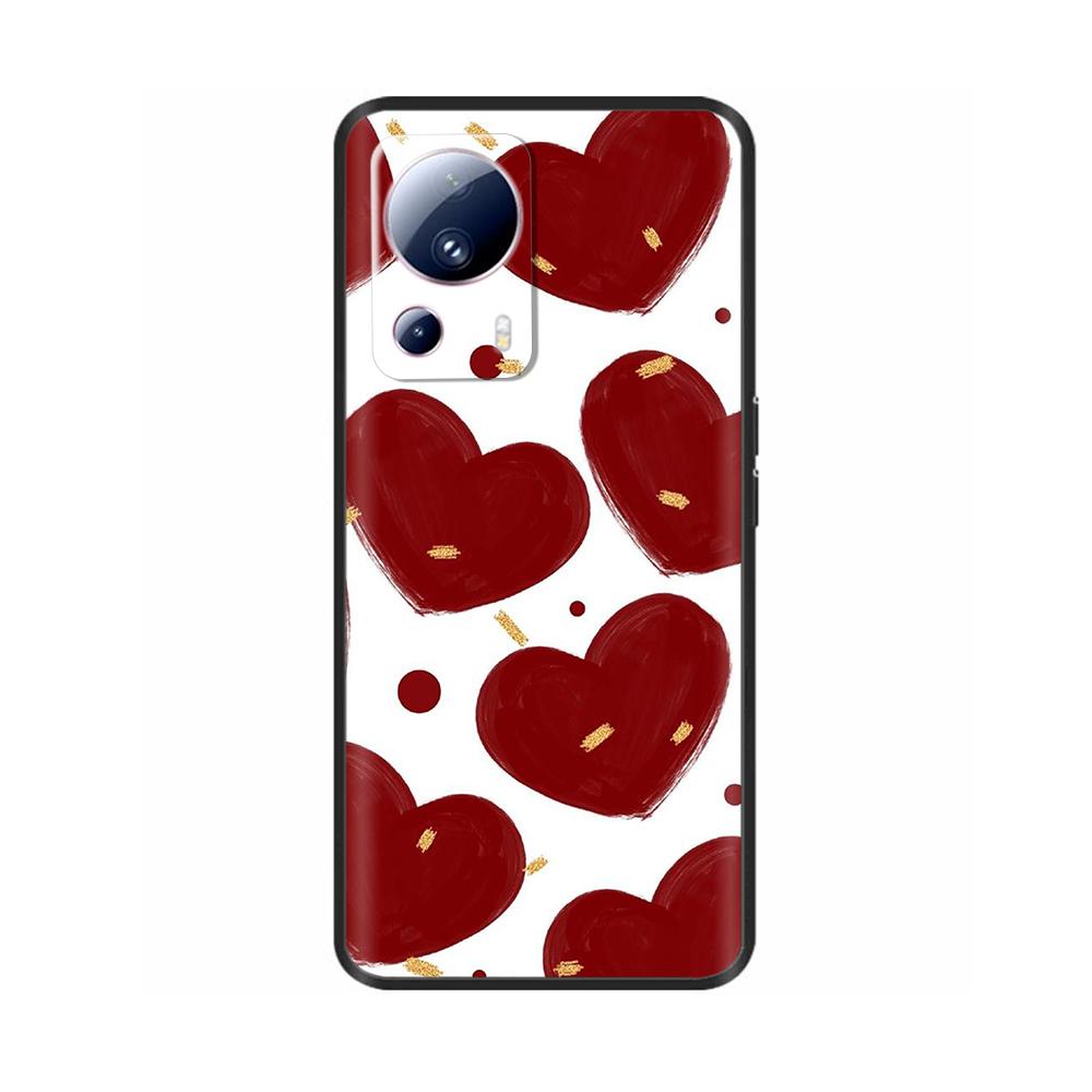 For Xiaomi 13 Lite Case For Xiaomi Mi 13 Lite 5G Flower Soft Liquid Silicone Cover For Xiaomi13lite Protection Back Cover Fundas
