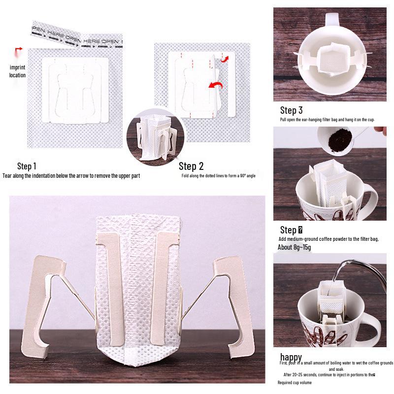 Zhanfei Japanese Drip Coffee Filter Bags – Food-Grade Coffee Filters