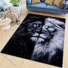 1PC Black and White Lion Art Carpet for Living Room Bedroom Sofa Home Decor Rus Non-slip Floor Mat Luxury Gift Multiple Sizes