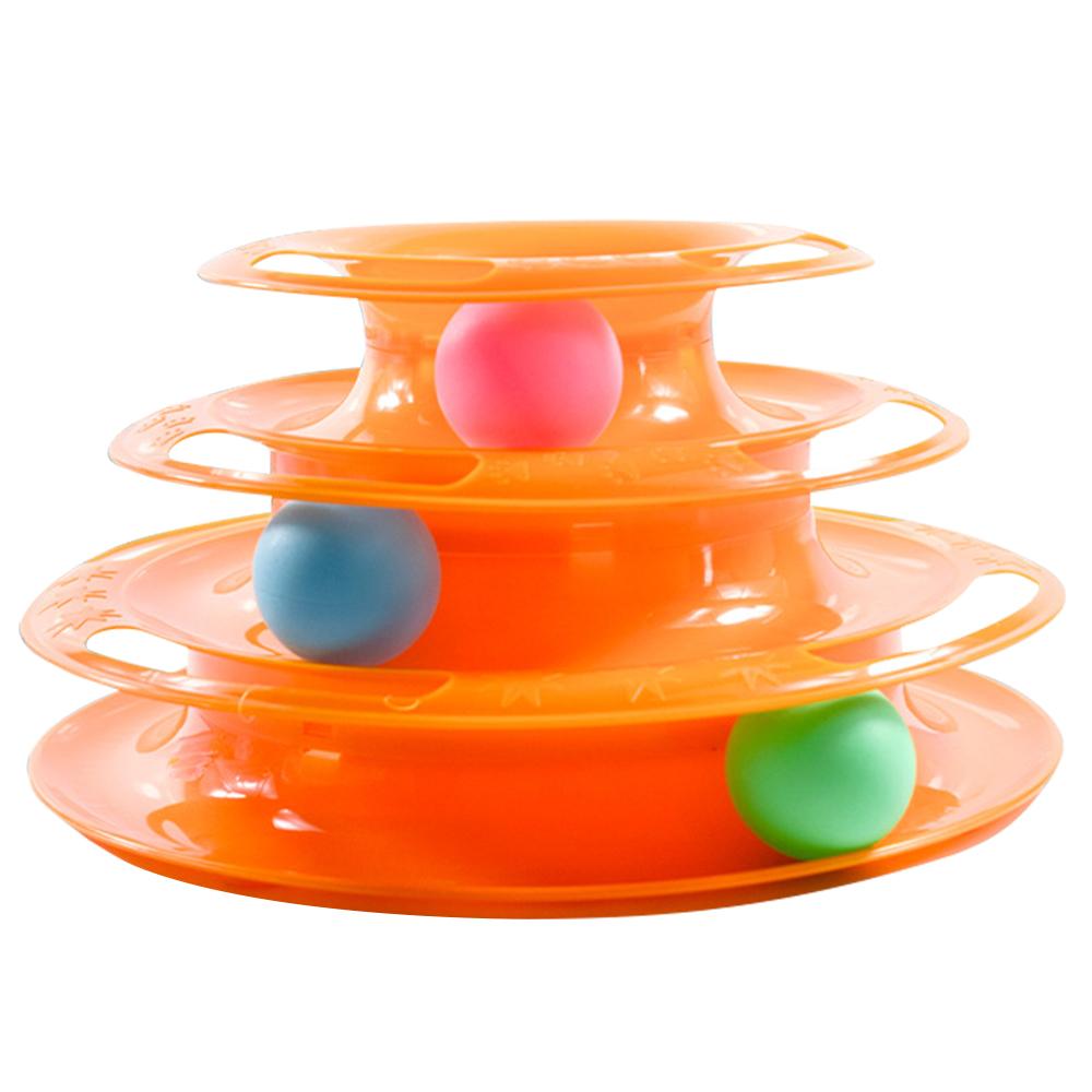 

3-Layer Cat Turntable Toy Pet Cat Rolling Balls PVC Turntable Toy Green