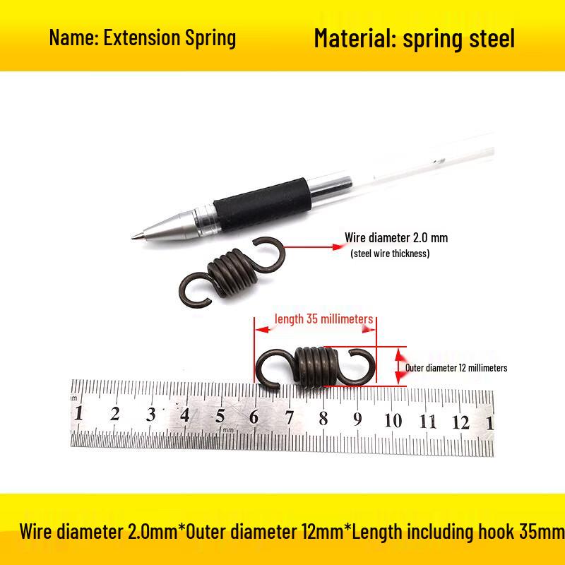 Ally 2.0mm Wire Spring Steel Tension Spring with Hooks