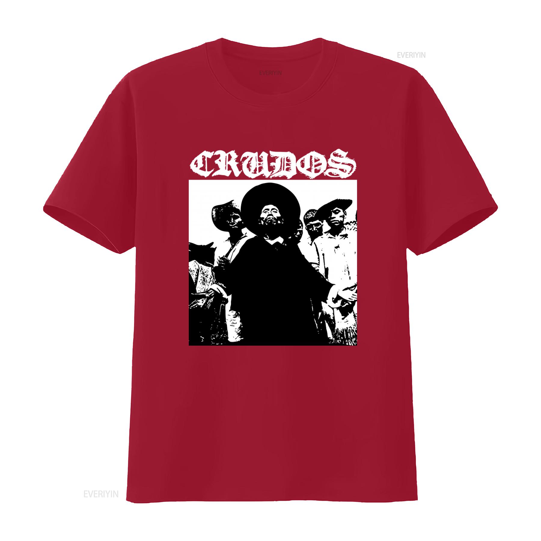 Los Crudos T Shirt Heavy Cotton S 5Xl Punk Rock Band Design Unique Streetwear vintage Washed fashion homme Slightly graphic S
