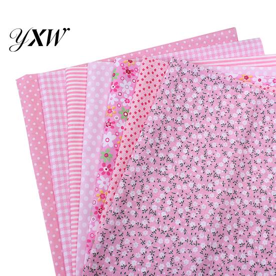Cotton Fabric 7Pcs Sewing Stylish Soft Plain Cloth Floral Small Piece of DIY Accessory for Handmade Bags Handkerchief Arts Crafts