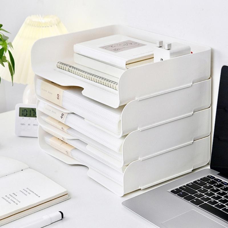 Multipurpose Paper Letter Tray Desktop Document Organiser Storage Container Stacking File Letter Tray for School Office