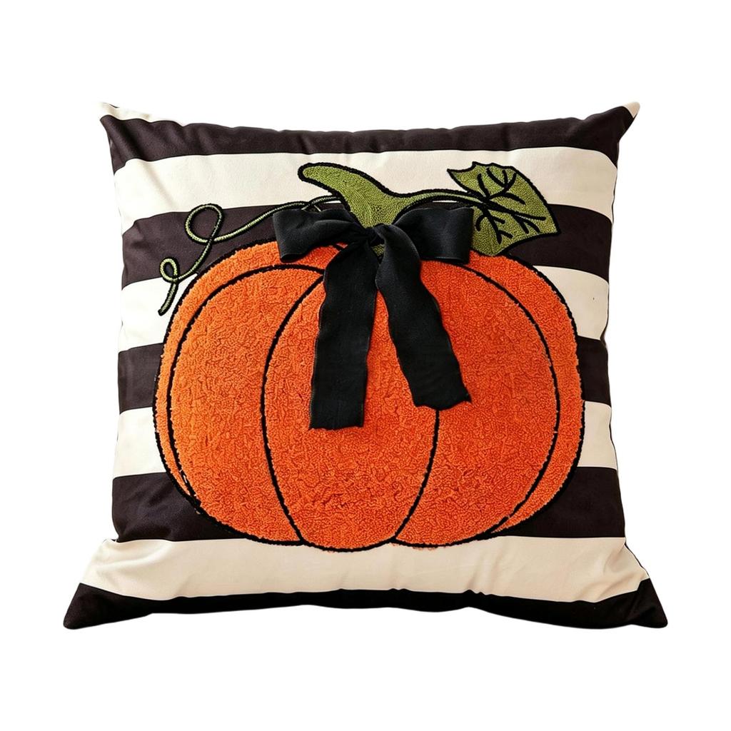 4545 Pumpkin Throw Cover Halloween Plush Cushion Cover for Sofa and Bed Decoration